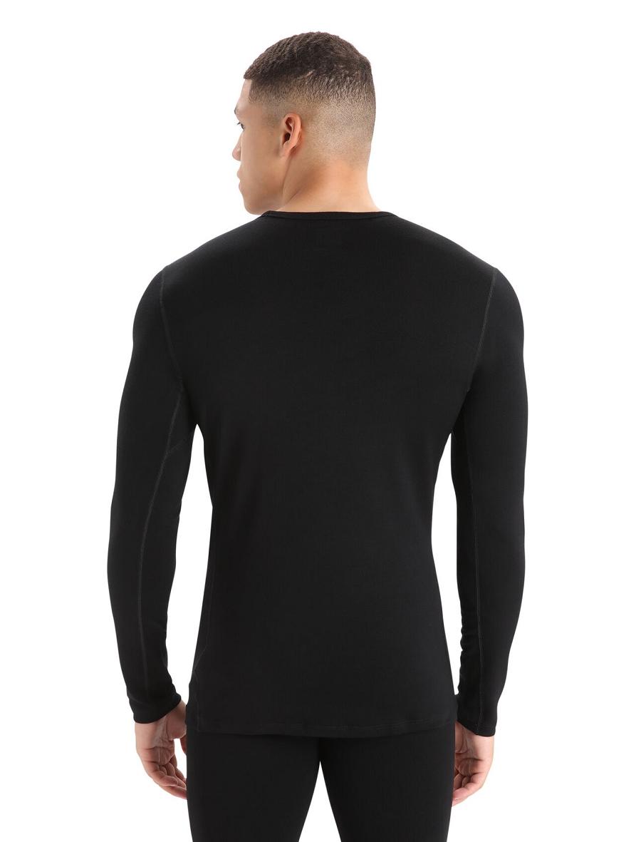 Icebreaker Merino 260 Tech Long Sleeve Crewe Thermal Top Miesten Base Layers Mustat | FI 1398CTVE